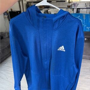 adidas Royal Blue Hooded Zip Jacket with Logo